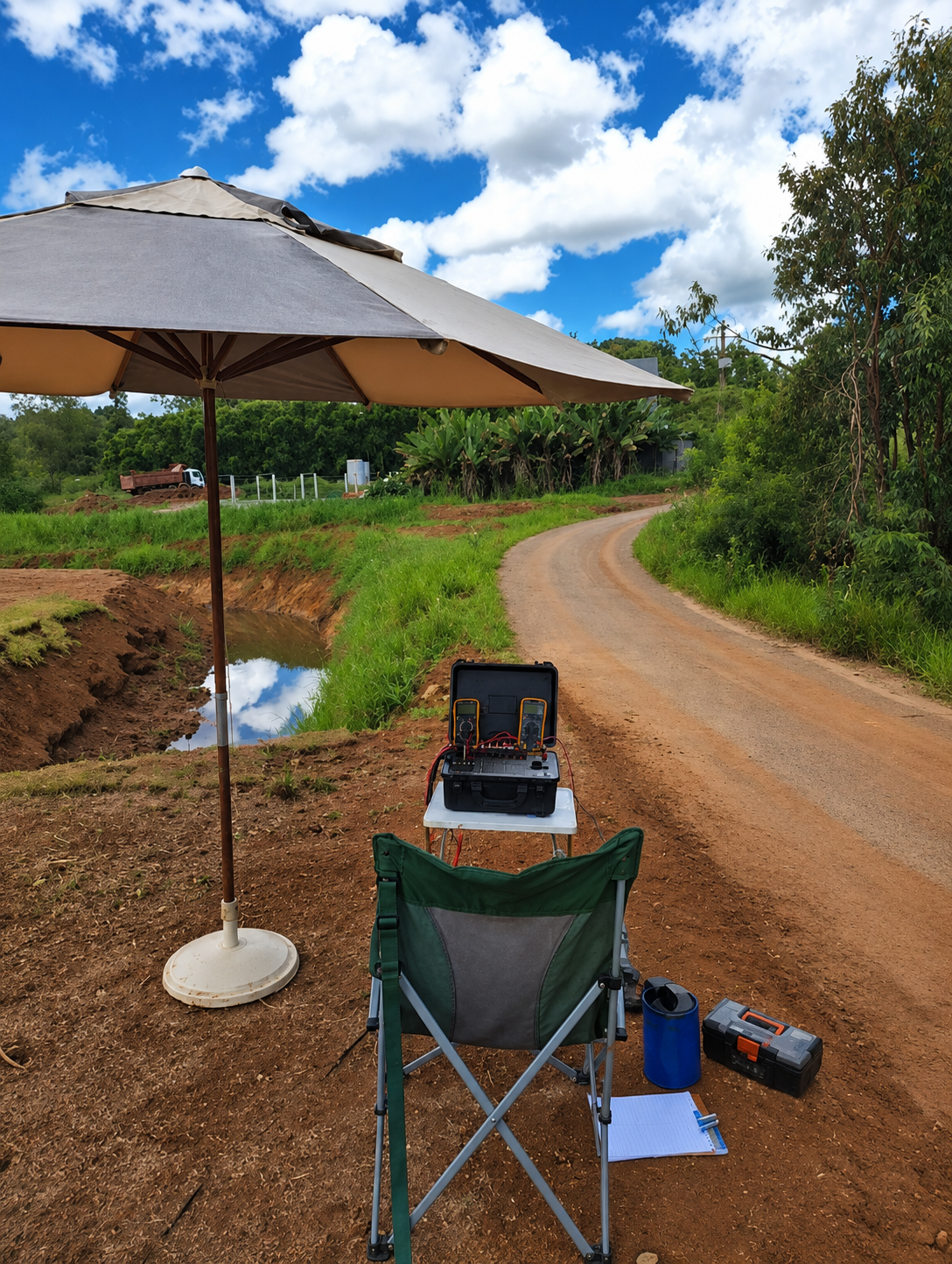 Equipamento de eletrorresistividade em campo